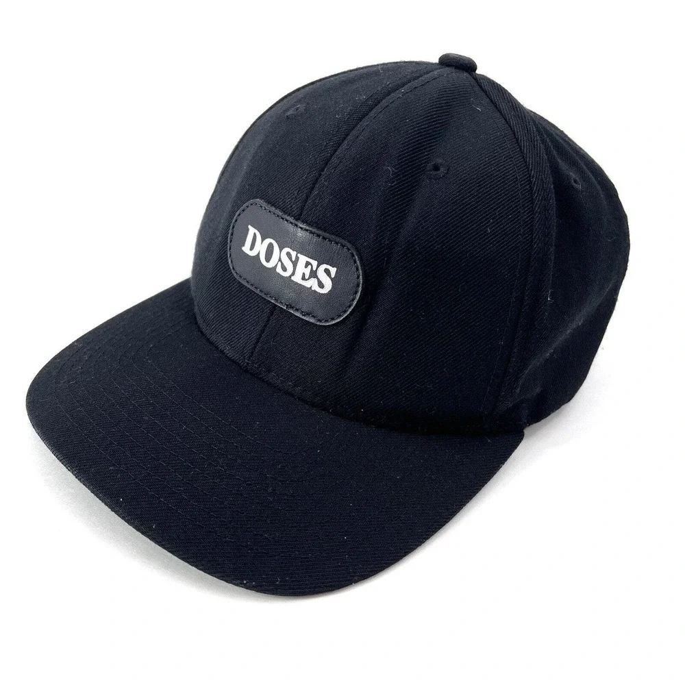 Daily Doses Black Spellout Logo Mens Strapback Cap Hat